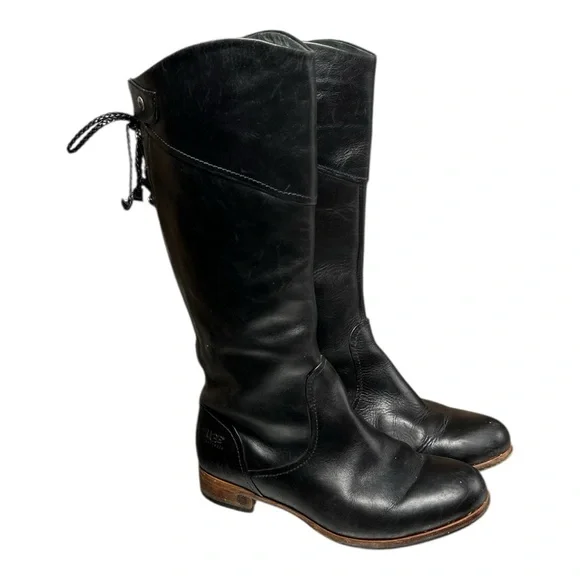UGG Australia Black Leather Riding Boots - Picture 3 of 9